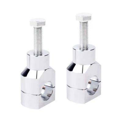 Silver 1" Motorcycle Handlebar Riser Clamp Mount For Harley Dyna Touring Softail - Image 1 of 4