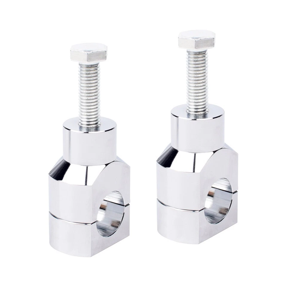 Soporte de abrazadera elevadora de manillar de motocicleta plateado de 1" para Harley Dyna Touring Softail Foto 1 de 4