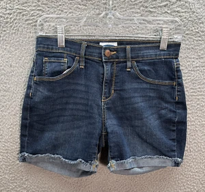 Old Navy Shorts Girls Youth 14 Blue Cuffed Distressed Denim Preppy School - Picture 1 of 11