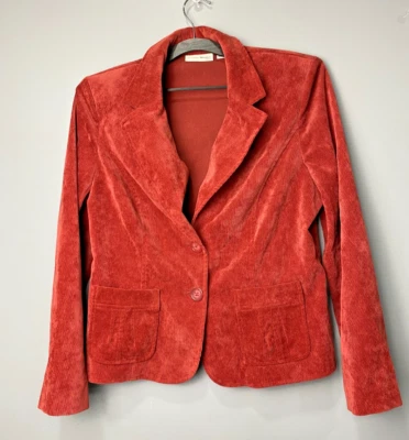 Jaqueta/blazer esportivo Studio Works veludo macio laranja queimado 2 botões tamanho 10P - Imagem 1 de 4