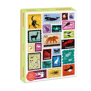 Happily Animal Stamps 1000 Piece Jigsaw Puzzle Novelty Christmas Gift Ideas - Picture 1 of 1