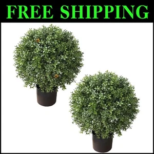 Elegant 24'' Faux Topiary Tree Set for Exquisite Indoor and Outdoor Decoration - Picture 1 of 11