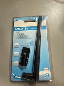 Anewish Dual Band Wireless USB WiFi Adapter 11 AC 600 5.8GHz and 2.4GHz - Picture 1 of 2