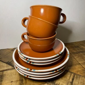 Dansk Mesa Terra Cotta Plates and Cups, Discontinued 1991 - Picture 1 of 10