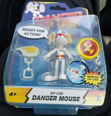 Danger Mouse & Working Zip-Line 3” Jazwares Toy Figure - Image 1 of 2