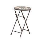  Silvester Outdoor With Iron Frame, Beige / Black Stone Side Table