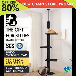 BEASTIE Cat Tree Scratching Post Scratcher Tower Condo House Furniture 230-286cm - Picture 1 of 12