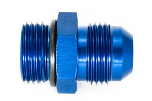 Gewindeadapter ORB 10 zu Dash 10 / -10AN / JIC 10 Blau eloxiert 7/8 - 14UNF - Picture 1 of 3