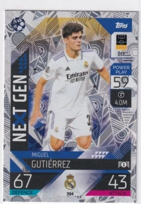 2022-23 Topps Match Attax UEFA Next Gen Miguel Gutierrez #394 Crystal - Image 1 of 2