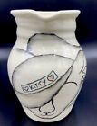 Kitty Cat Hand Sketched Signed Ceramic Pitcher