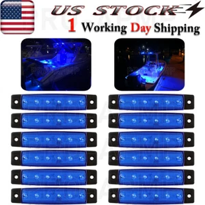 12 Pcs Marine Boat LED Deck Courtesy Lights Waterproof Blue Stern Transom Light - Picture 1 of 8