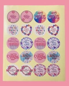 20 x Happy Mother’s Day Stickers 4cm with 10 Designs