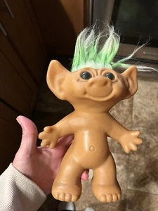 Vintage 1980s Uneeda Wishnik Troll Doll 8” Green Hair  - Picture 1 of 5