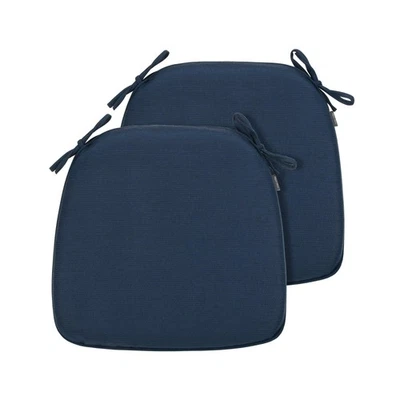 MAGPIE FABRICS Outdoor/Indoor 17x16x2 Chair Cushions with Ties Set of 2 Waterproof All W