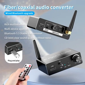 Fiber Optic Coaxial Bluetooth-Compatible 5.3 Audio Receiver Transmitter Adapter - Photo 1/20