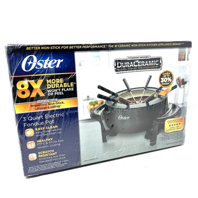 Juego de fondue Oster DuraCeramic olla de fondue eléctrica antiadherente de 3 cuartos  Foto 1 de 4