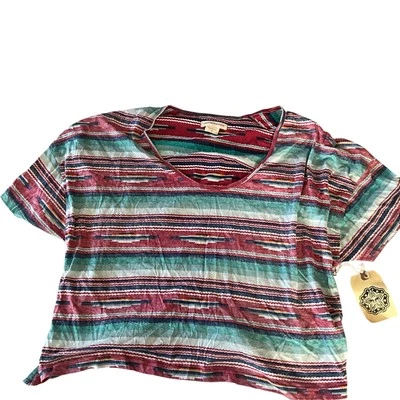 Obey clothing women’s t shirt boxy for , high low crop womes small CUTE,summer - Image 1 of 4