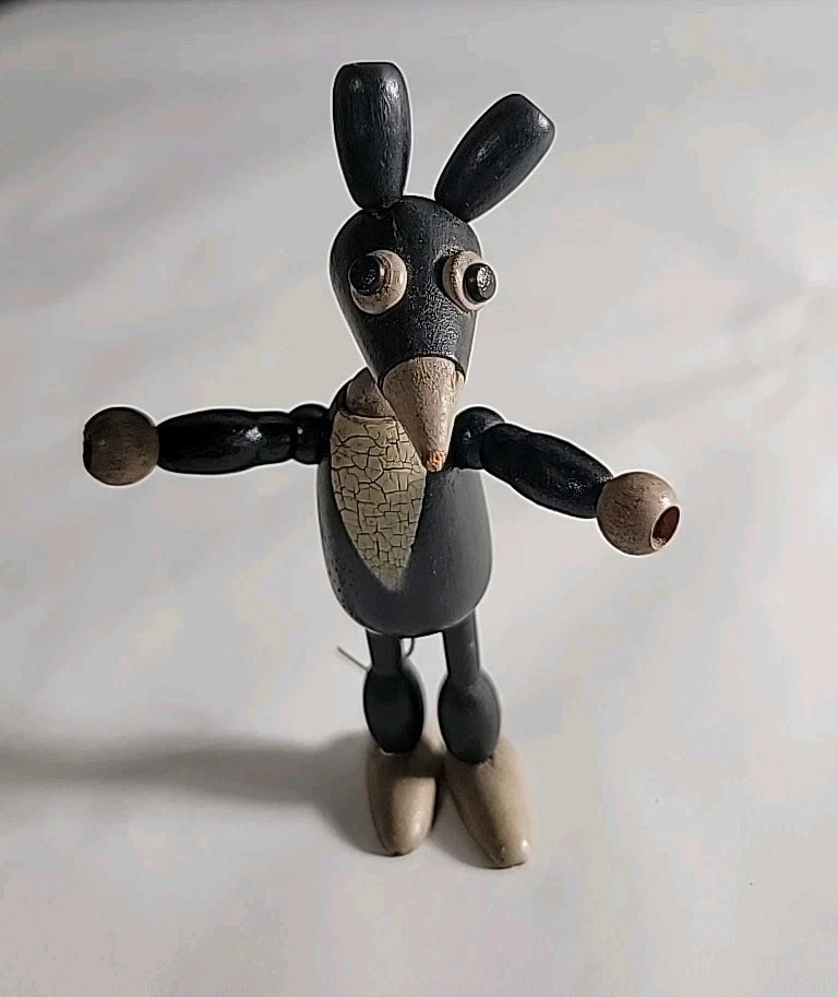 Ratón Jaymar Ignatz aprox. Figura de juguete articulada de madera de 1930 5,5" Krazy Cat Mickey Foto 1 de 4