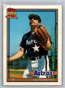 Tarjeta de béisbol 1991 Topps #476 Glenn Wilson Houston Astros Bold Back MLB - Imagen 1 de 2