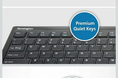 Kensington Slim Type Wireless Quiet Keyboard (Black) - Image 1 of 4