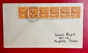 UNITED STATES DEDICATION OF THE FRANKLIN INSTITUTE FDC STRIP OF 6 SC#803 NPA - Picture 1 of 2