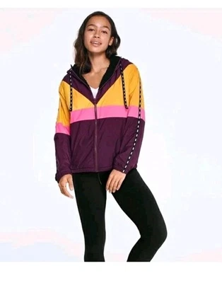 Victoria's Secret розовый M/L рубин золото розовый шерпа с подкладкой полный молнии Anorak куртка - Изображение 1 из 3