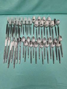 Stanley Roberts Vintage Stainless Flatware MARTEZ Japan lot of 46 pieces MCM - Picture 1 of 13