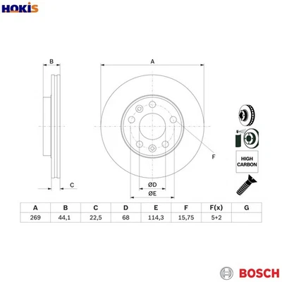 2x BRAKE DISC 0 986 479 F65 FOR RENAULT MEGANE/GRAND/COUPE/IV/Grand/III 1.5L - Image 1 of 4