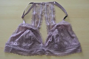 Victoria's Secret Peek-A-Boo Bralette mit Häkelspitze - Größe XL - Mauve - Bild 1 von 7