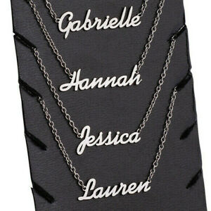 Personalized ANY NAME Necklace Stainless Steel Nameplate Custom Pendant Gift