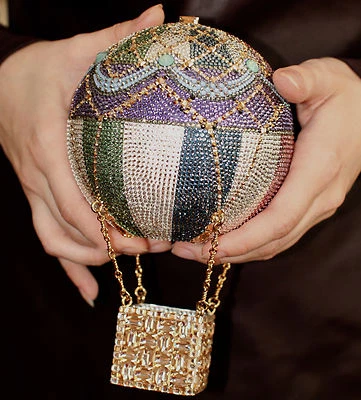 Judith Leiber Couture Rozier Cristal Globo Aire Caliente Minaudiere Bolso de Mano Azul Foto 1 de 4