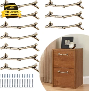 10 Pack Twig Branch Drawer Handles Antique Bronze Tree Branch Cabinet 3-3/4 Inch - Picture 1 of 7