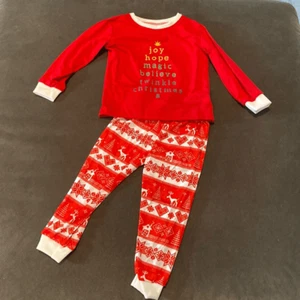 Kids Holiday Christmas Pajama Set Joy Hope Magic Size 2 NEW - Picture 1 of 6