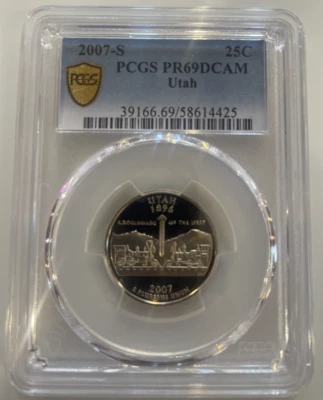 PCGS 2007-S 25C Utah State Quarter (PR69DCAM) - Image 1 of 4