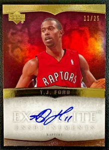 T.J. FORD 2006-07 UD Exquisite Collection Enshrinements Autograph 11/25 - Picture 1 of 2