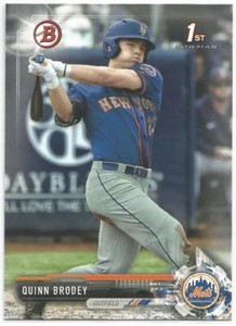 Quinn Brodey New York Mets 2017 1st Bowman Draft Baseball