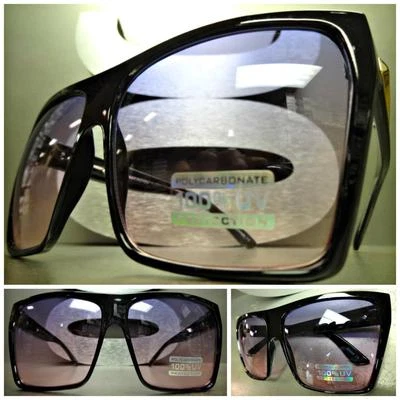 OVERSIZED VINTAGE RETRO Style SUN GLASSES Huge Black Gold Frame Purple Pink Lens - Image 1 of 4