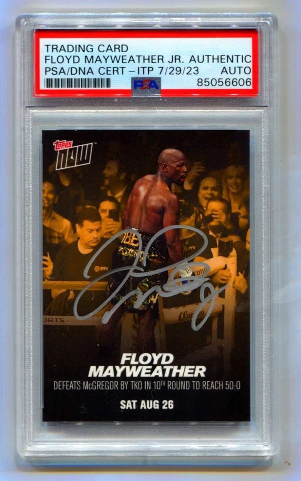 Floyd Mayweather Jr 2017 Topps Now #MMB1 Gold Bonus Signed PSA Authentic Auto - Image 1 of 1