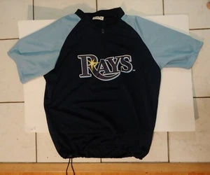 Tampa Bay Rays Pullover 1/4 Zip Blue Short Sleeve Shirt Size Medium - Picture 1 of 5