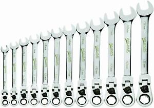 12 Piece Reversible Flex Head Ratcheting Combination Wrench Set, Metric,12 Point