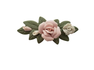 Vintage Avon 1987 "Porcelain Petals" Pastel Rose Brooch - Picture 1 of 3