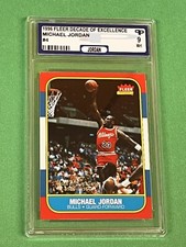 MICHAEL JORDAN 1986-1996 FLEER DECADE OF EXCELLENCE #4 ROOKIE CARD Graded 9