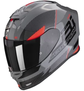 CASCO FIBRA MOTO ECE-2206 SCORPION EXO R1 EVO AIR FINAL GRIGIO NERO ROSSO TG M - Imagen 1 de 3