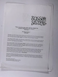 Scissor Sisters Press Release Original Promotion So Hip It Hurts Laura 2003 - Picture 1 of 12