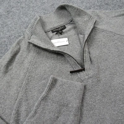Banana Republic Factory Sweater Extra Large Half Zip Boucle Grey Heather - Image 1 of 4