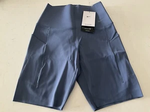 NIKE Infina Smooth Slate Blue Fitness Shorts. Size Small. Originally $65. NEW. - Picture 1 of 12