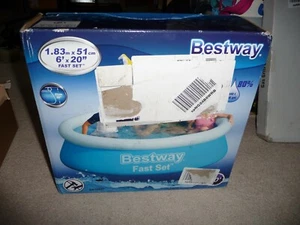 Juego rápido Bestway 6' x 20" piscina pequeña inflable redonda EN16927 NUEVO caja abierta - Imagen 1 de 2