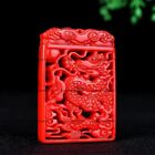 100% Natural Jade Pendant red dragon Necklace  jewelry Lucky Amulet New