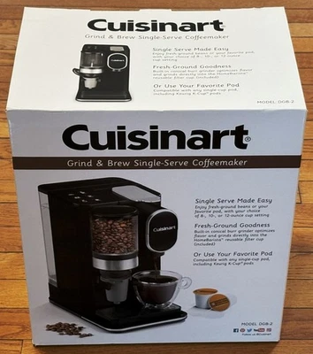 Cafetera Cuisinart DGB-2 de un solo servicio para moler y preparar NUEVA Foto 1 de 2