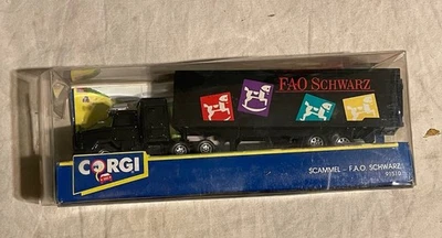 VTG Corgi Black Truck FAO Schwarz Scammel 91510 Semi Tractor Trailer In Box - Image 1 of 4